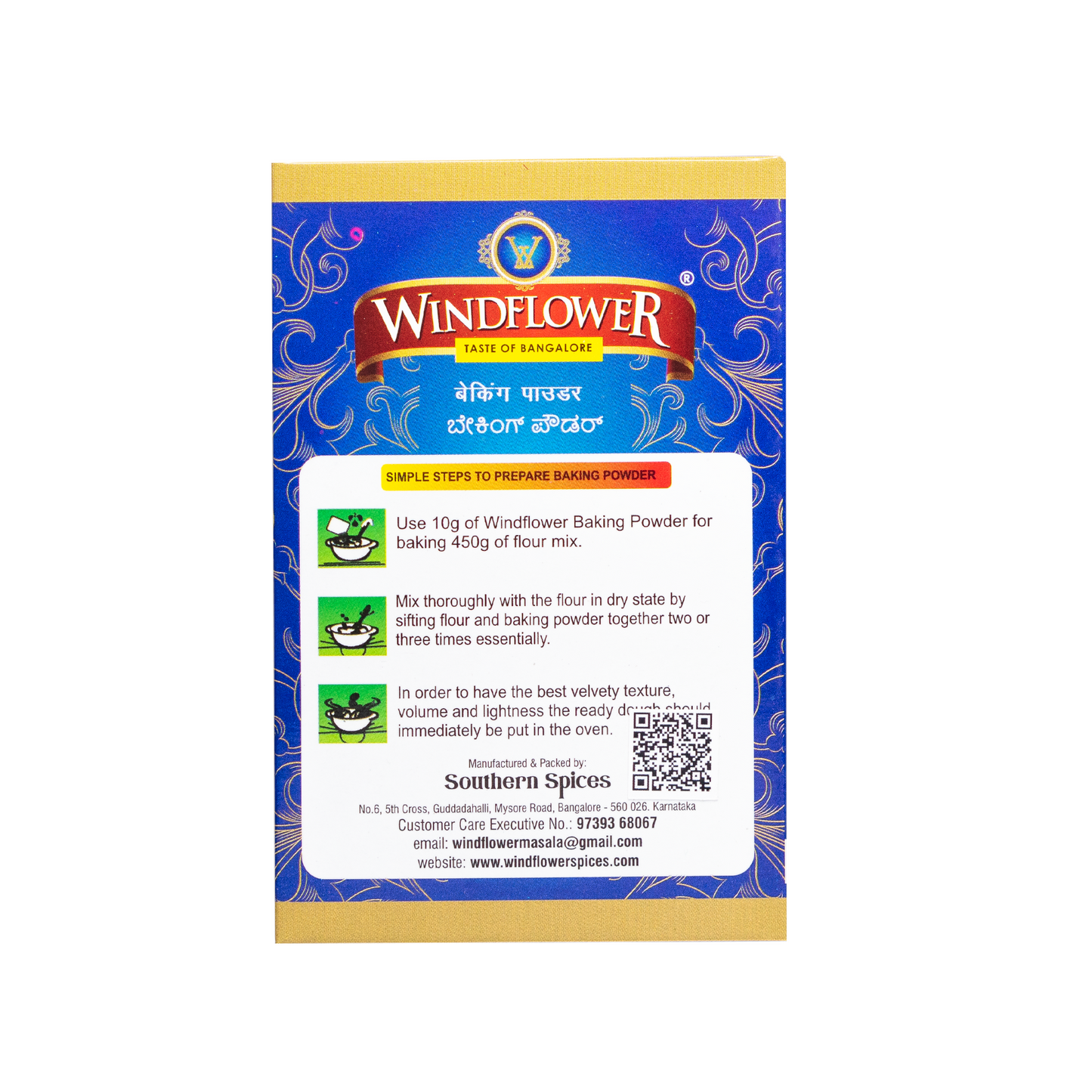 Windflower Baking Powder – Double Action, Premium Quality (100g)