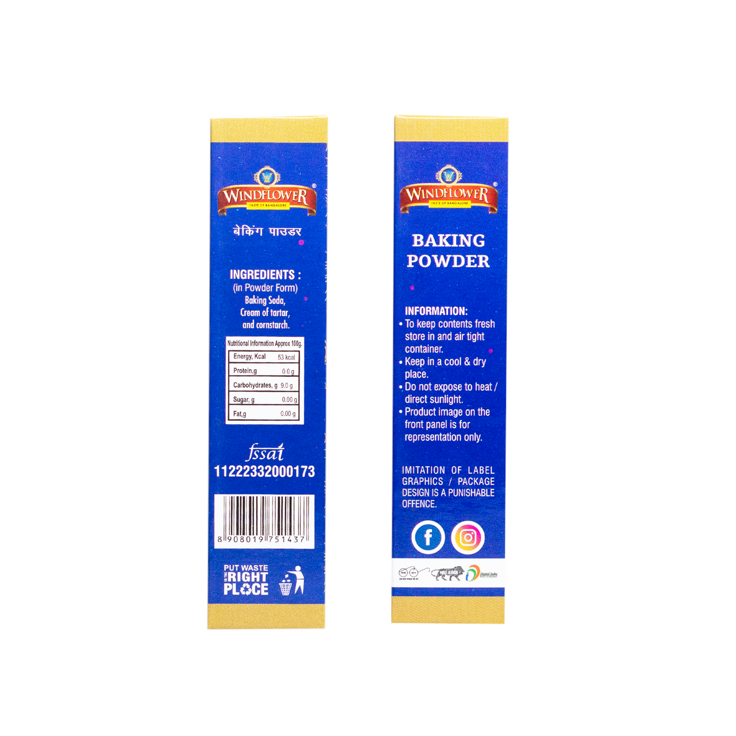 Windflower Baking Powder – Double Action, Premium Quality (100g)
