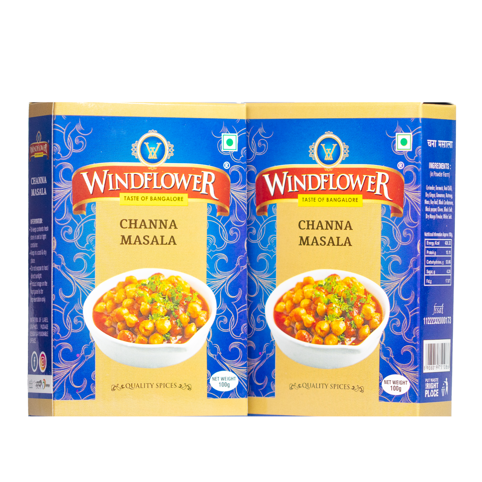 Windflower Channa Masala - 100g | Taste of Bangalore | Authentic North Indian Flavour