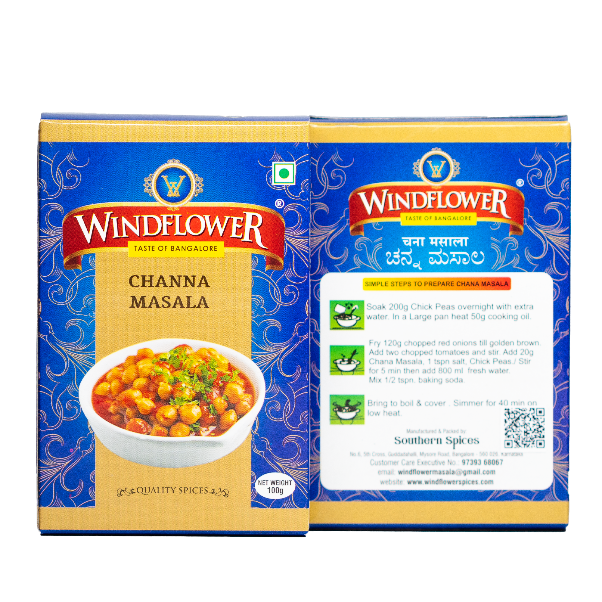 Windflower Channa Masala - 100g | Taste of Bangalore | Authentic North Indian Flavour