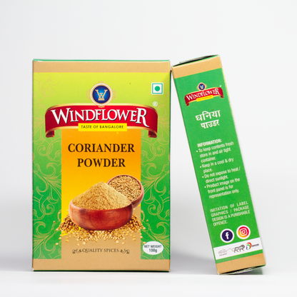 Windflower Coriander Powder - 100g | Taste of Bangalore | The Essence of Every Kitchen!