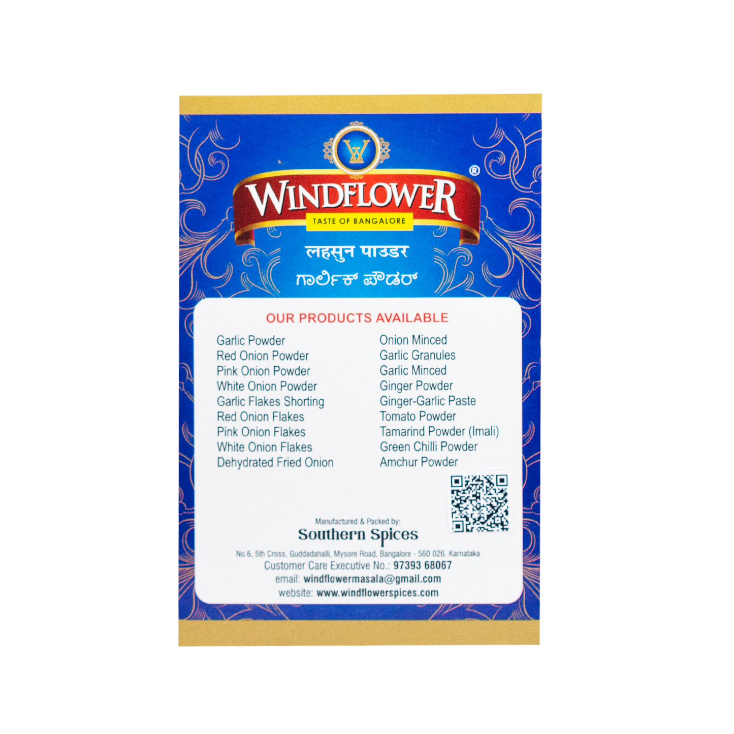 Windflower Garlic Powder - 100g | Taste of Bangalore | Authentic flavor of Premium-quality garlic.