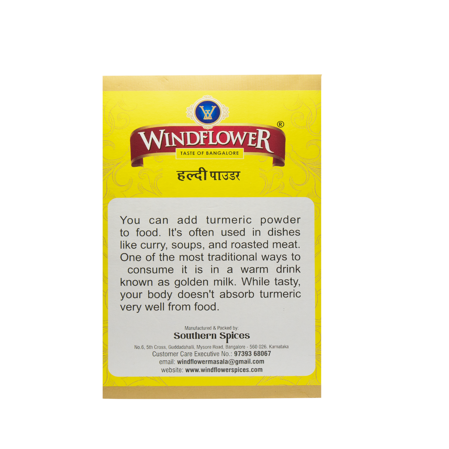 WindFlower Tumeric Powder 500 g | Taste of Bangalore | Pure & Aromatic Spice