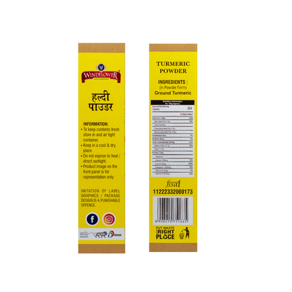 Windflower Turmeric Powder - 100g | Taste of Bangalore | Earthy aroma, authentic flavor and quality