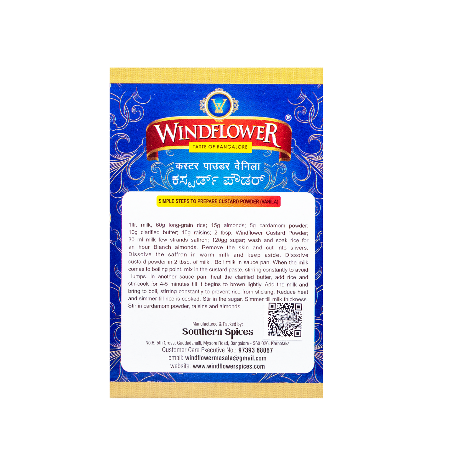 Windflower Vanilla Custard Powder | Taste of Bangalore | Quality Spices