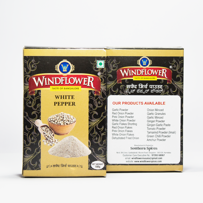 WindFlower White Pepper - 100g | Taste of Bangalore | Authentic North Indian Flavour